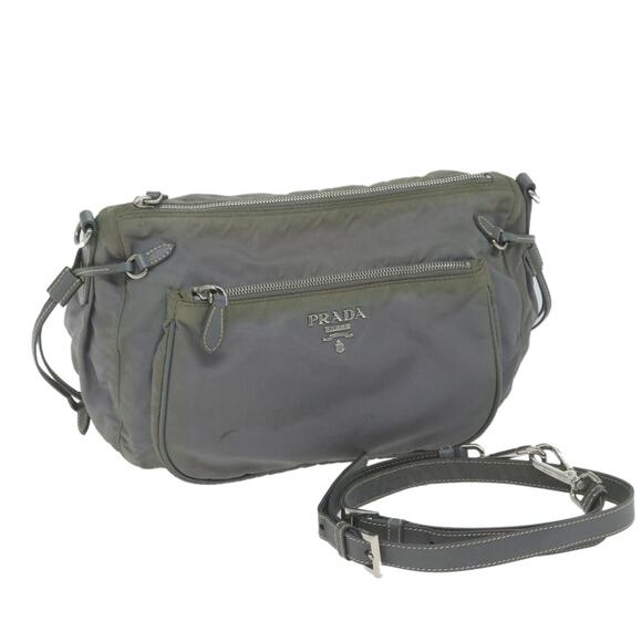 PRADA Shoulder Bag Nylon Gray - Picture 1 of 12